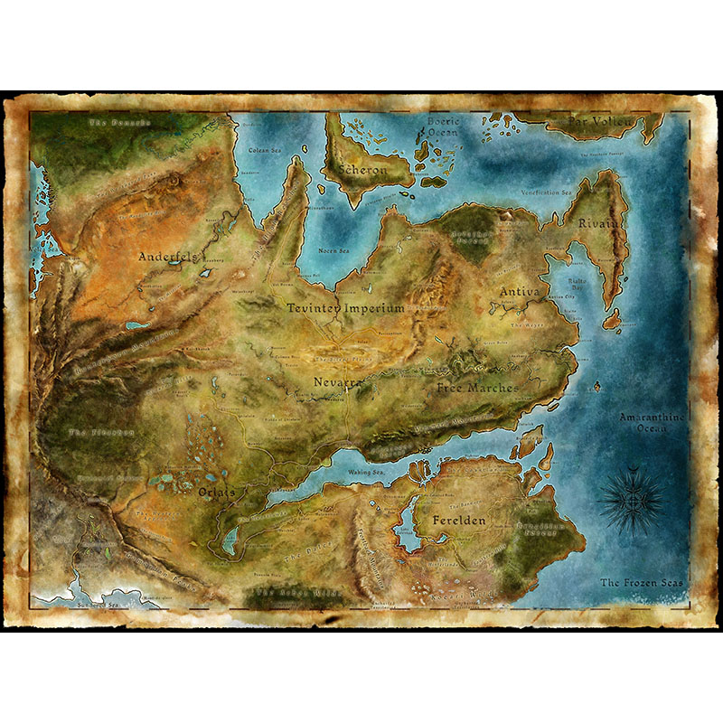 Πίνακας σε καμβά Χάρτης Dragon Age